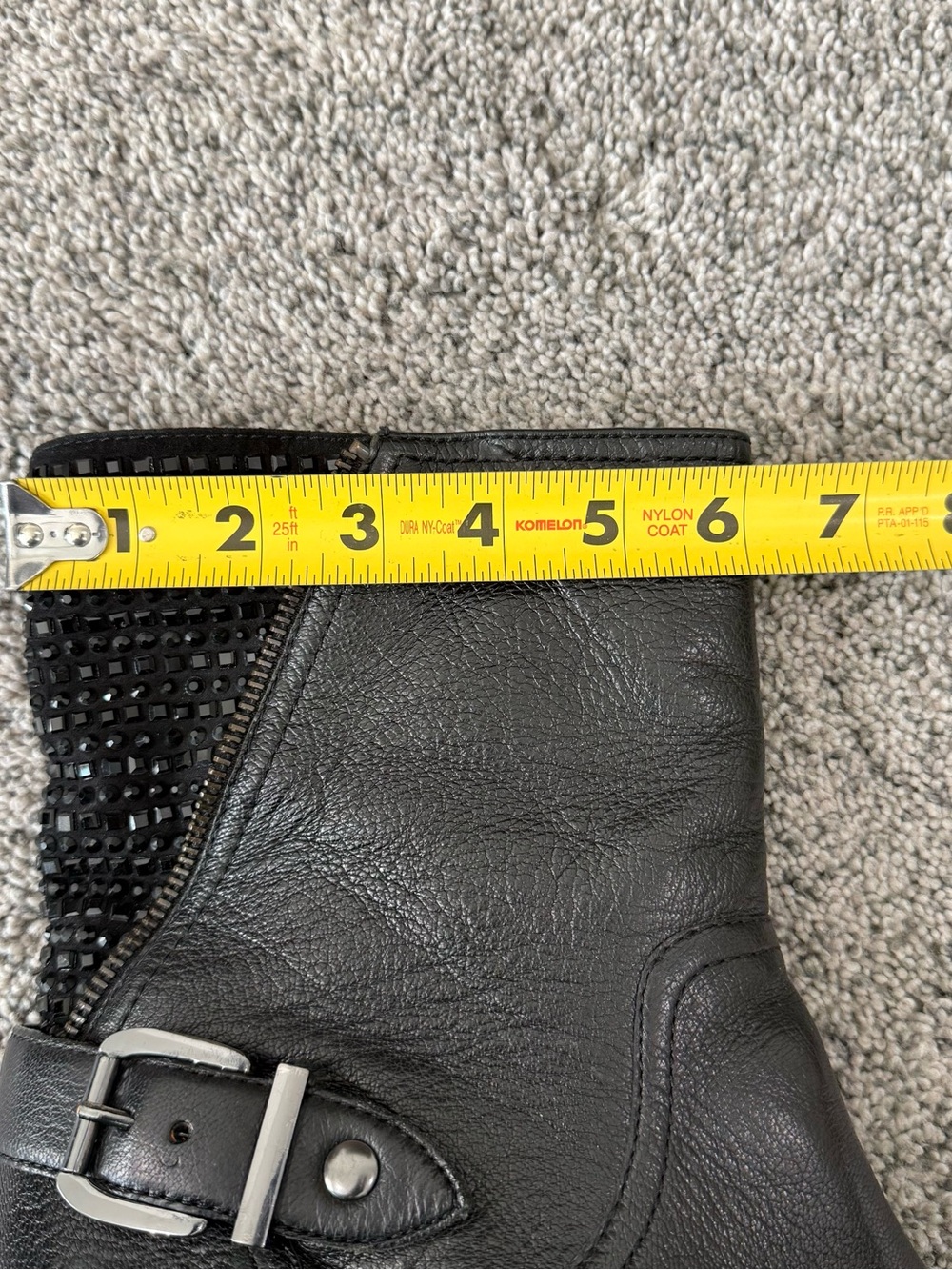 Gianni Bini Black Leather Rhinestones Combat Moto Pull On Boots Women’s US 9M - Picture 14 of 15